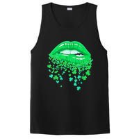 Lips Sexy Green Cool Irish Shamrock St Patricks Day PosiCharge Competitor Tank