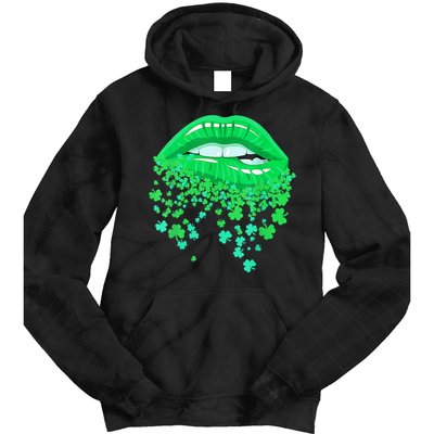 Lips Sexy Green Cool Irish Shamrock St Patricks Day Tie Dye Hoodie