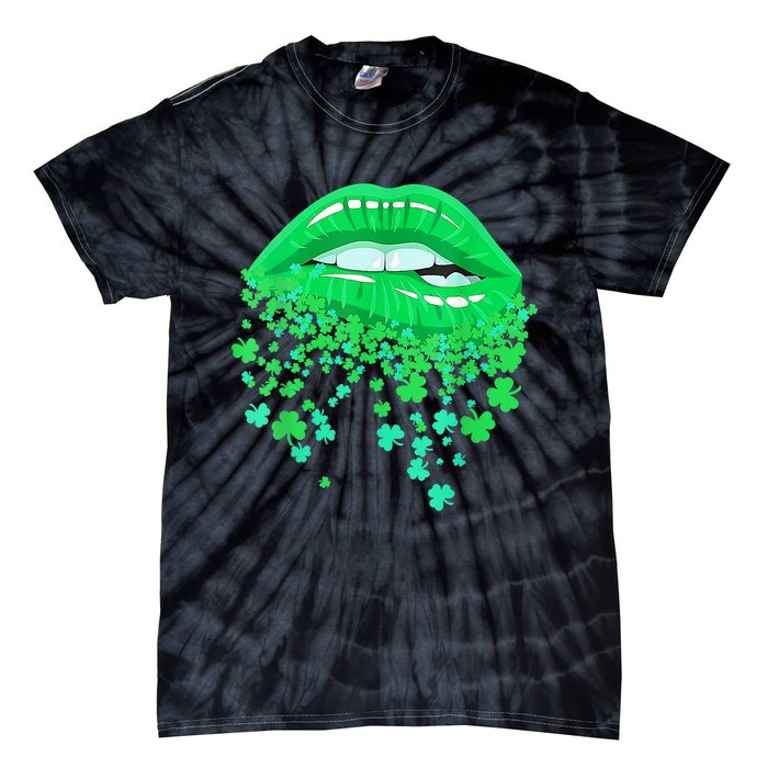 Lips Sexy Green Cool Irish Shamrock St Patricks Day Tie-Dye T-Shirt