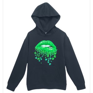 Lips Sexy Green Cool Irish Shamrock St Patricks Day Urban Pullover Hoodie