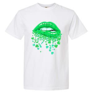 Lips Sexy Green Cool Irish Shamrock St Patricks Day Garment-Dyed Heavyweight T-Shirt