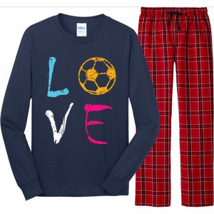 Love Soccer Girl Funny Soccer Player Long Sleeve Pajama Set