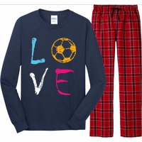 Love Soccer Girl Funny Soccer Player Long Sleeve Pajama Set