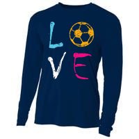 Love Soccer Girl Funny Soccer Player Cooling Performance Long Sleeve Crew