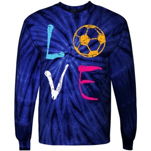 Love Soccer Girl Funny Soccer Player Tie-Dye Long Sleeve Shirt