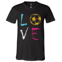 Love Soccer Girl Funny Soccer Player V-Neck T-Shirt