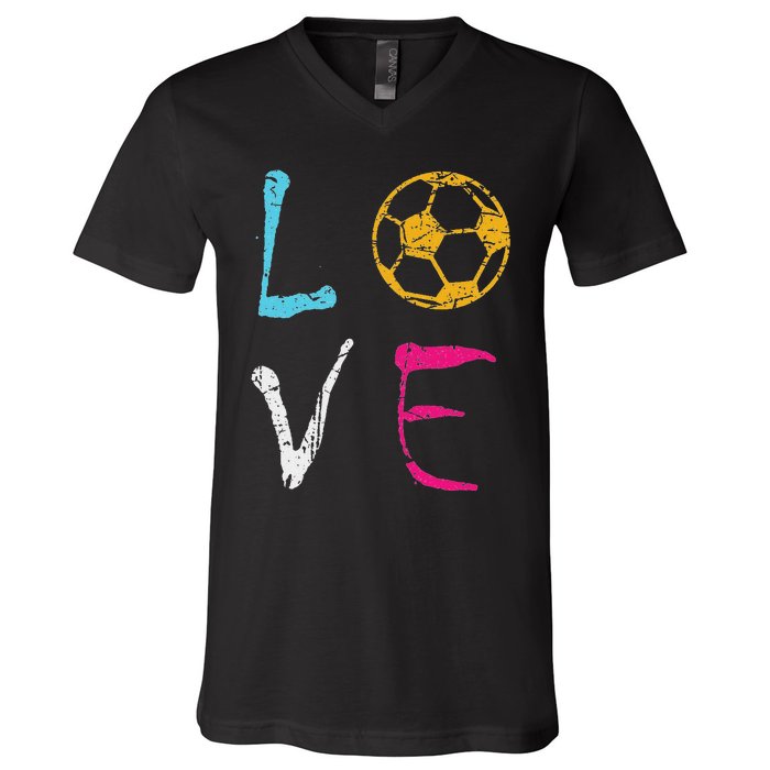 Love Soccer Girl Funny Soccer Player V-Neck T-Shirt