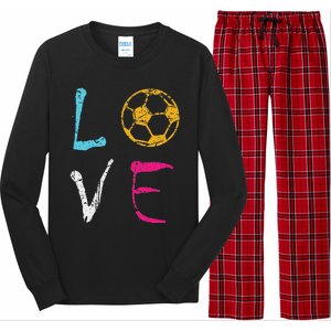 Love Soccer Girl Funny Soccer Player Long Sleeve Pajama Set