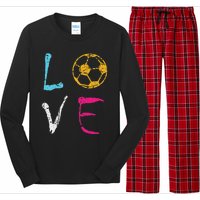 Love Soccer Girl Funny Soccer Player Long Sleeve Pajama Set