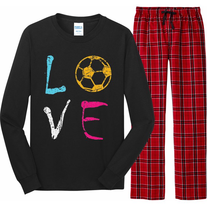 Love Soccer Girl Funny Soccer Player Long Sleeve Pajama Set