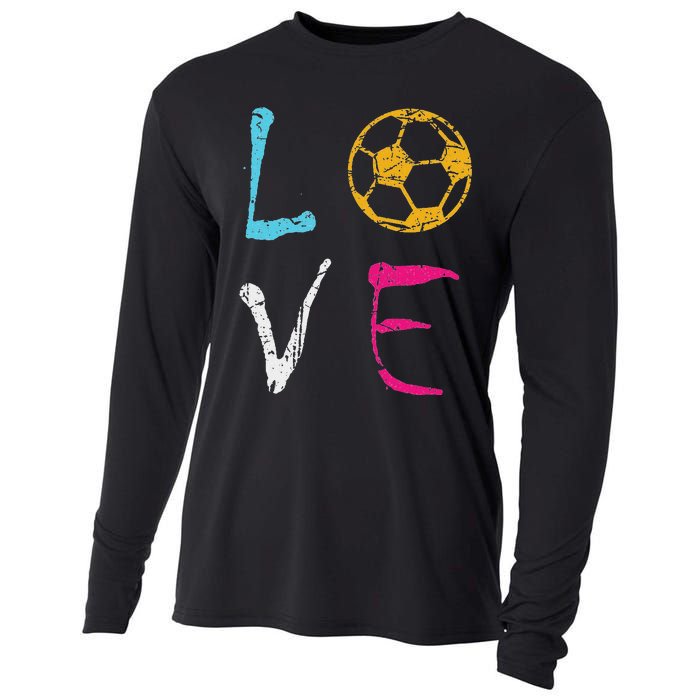 Love Soccer Girl Funny Soccer Player Cooling Performance Long Sleeve Crew