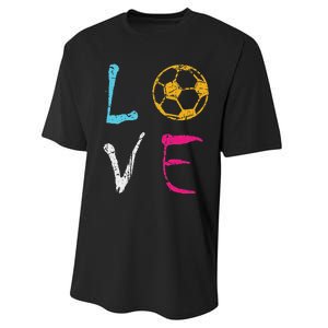 Love Soccer Girl Funny Soccer Player Performance Sprint T-Shirt