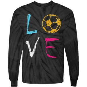 Love Soccer Girl Funny Soccer Player Tie-Dye Long Sleeve Shirt