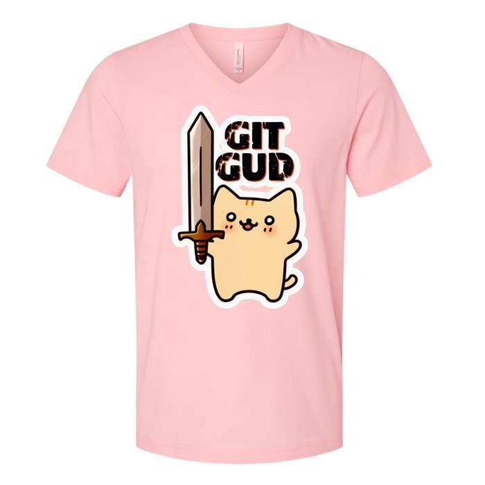 Lyra Stormclaw Git Gud V-Neck T-Shirt