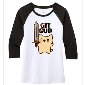 Lyra Stormclaw Git Gud Women's Tri-Blend 3/4-Sleeve Raglan Shirt