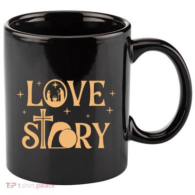 Love Story God Christmas Nativity Cross Empty Tomb Jesus 11oz C Handle Ceramic Mug