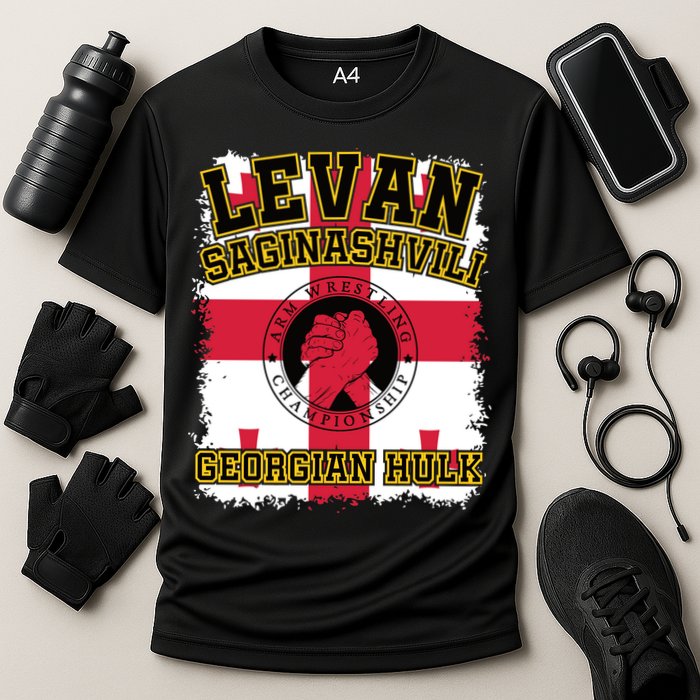 Levan Saginashvili Arm Wrestling Champion Cooling Performance Crew T-Shirt