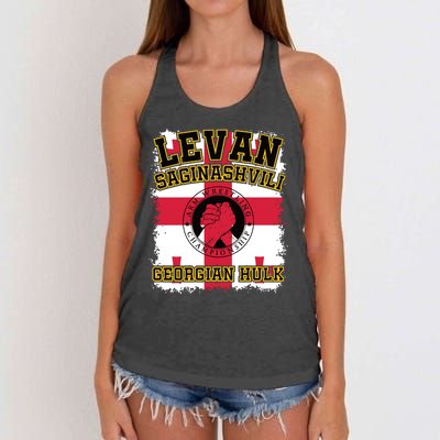 Levan Saginashvili Arm Wrestling Champion Women's Knotted Racerback Tank