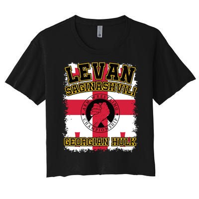 Levan Saginashvili Arm Wrestling Champion Women's Crop Top Tee