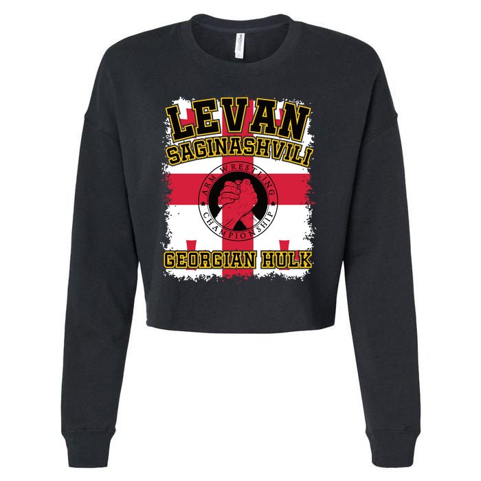 Levan Saginashvili Arm Wrestling Champion Cropped Pullover Crew