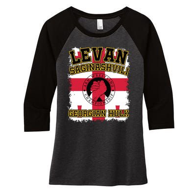 Levan Saginashvili Arm Wrestling Champion Women's Tri-Blend 3/4-Sleeve Raglan Shirt