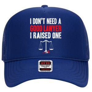 Law School Graduation Master Degree Lawyer Parents Dad Mom Gift High Crown Mesh Back Trucker Hat