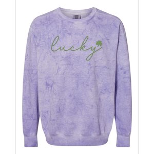 Lucky Shamrock Groovy St Patrick Day Colorblast Crewneck Sweatshirt