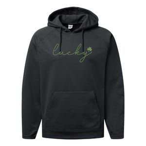 Lucky Shamrock Groovy St Patrick Day Performance Fleece Hoodie