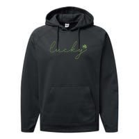 Lucky Shamrock Groovy St Patrick Day Performance Fleece Hoodie