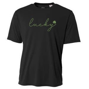 Lucky Shamrock Groovy St Patrick Day Cooling Performance Crew T-Shirt