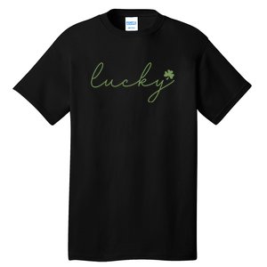 Lucky Shamrock Groovy St Patrick Day Tall T-Shirt