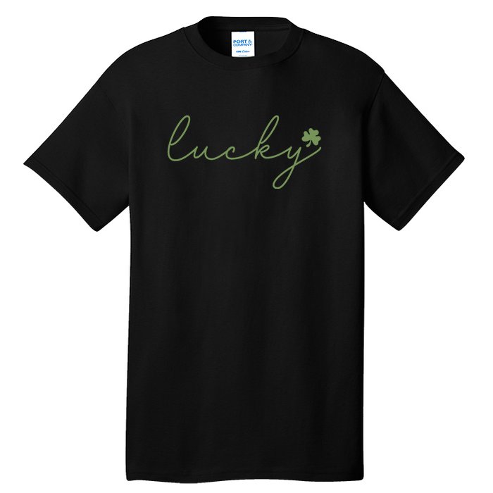 Lucky Shamrock Groovy St Patrick Day Tall T-Shirt