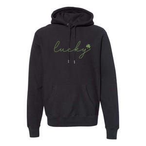 Lucky Shamrock Groovy St Patrick Day Premium Hoodie