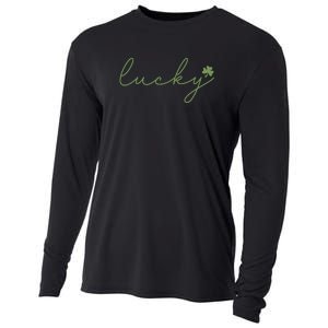 Lucky Shamrock Groovy St Patrick Day Cooling Performance Long Sleeve Crew