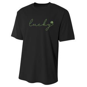 Lucky Shamrock Groovy St Patrick Day Performance Sprint T-Shirt