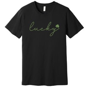 Lucky Shamrock Groovy St Patrick Day Premium T-Shirt