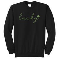 Lucky Shamrock Groovy St Patrick Day Tall Sweatshirt