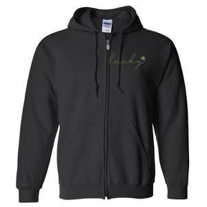 Lucky Shamrock Groovy St Patrick Day Full Zip Hoodie