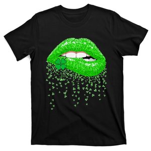 Lips Sexy Green Cool Irish Shamrock St Patricks Day T-Shirt