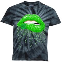 Lips Sexy Green Cool Irish Shamrock St Patricks Day Kids Tie-Dye T-Shirt