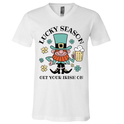 Lucky Season Get Your Irish On Leprechaun V-Neck T-Shirt