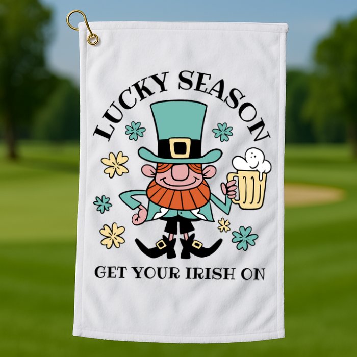 Lucky Season Get Your Irish On Leprechaun Golf Towel