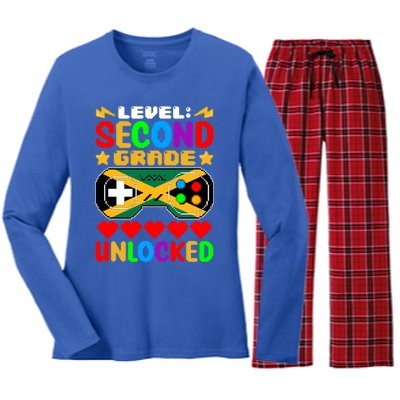 Level Second Grade Unlocked Controller Jamaica Back To Schoo Gift Women's Long Sleeve Flannel Pajama Set 