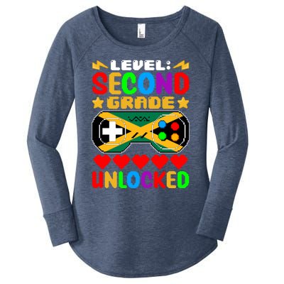 Level Second Grade Unlocked Controller Jamaica Back To Schoo Gift Women's Perfect Tri Tunic Long Sleeve Shirt