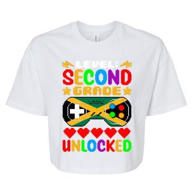 Level Second Grade Unlocked Controller Jamaica Back To Schoo Gift Bella+Canvas Jersey Crop Tee