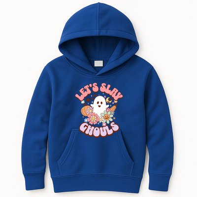 Lets Slay Ghouls Halloween Graphic Lets Go Ghouls Gift Kids Hoodie