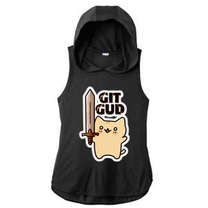 Lyra Stormclaw Git Gud Ladies PosiCharge Tri-Blend Wicking Draft Hoodie Tank