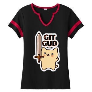 Lyra Stormclaw Git Gud Ladies Halftime Notch Neck Tee