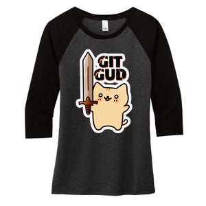 Lyra Stormclaw Git Gud Women's Tri-Blend 3/4-Sleeve Raglan Shirt