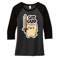 Lyra Stormclaw Git Gud Women's Tri-Blend 3/4-Sleeve Raglan Shirt